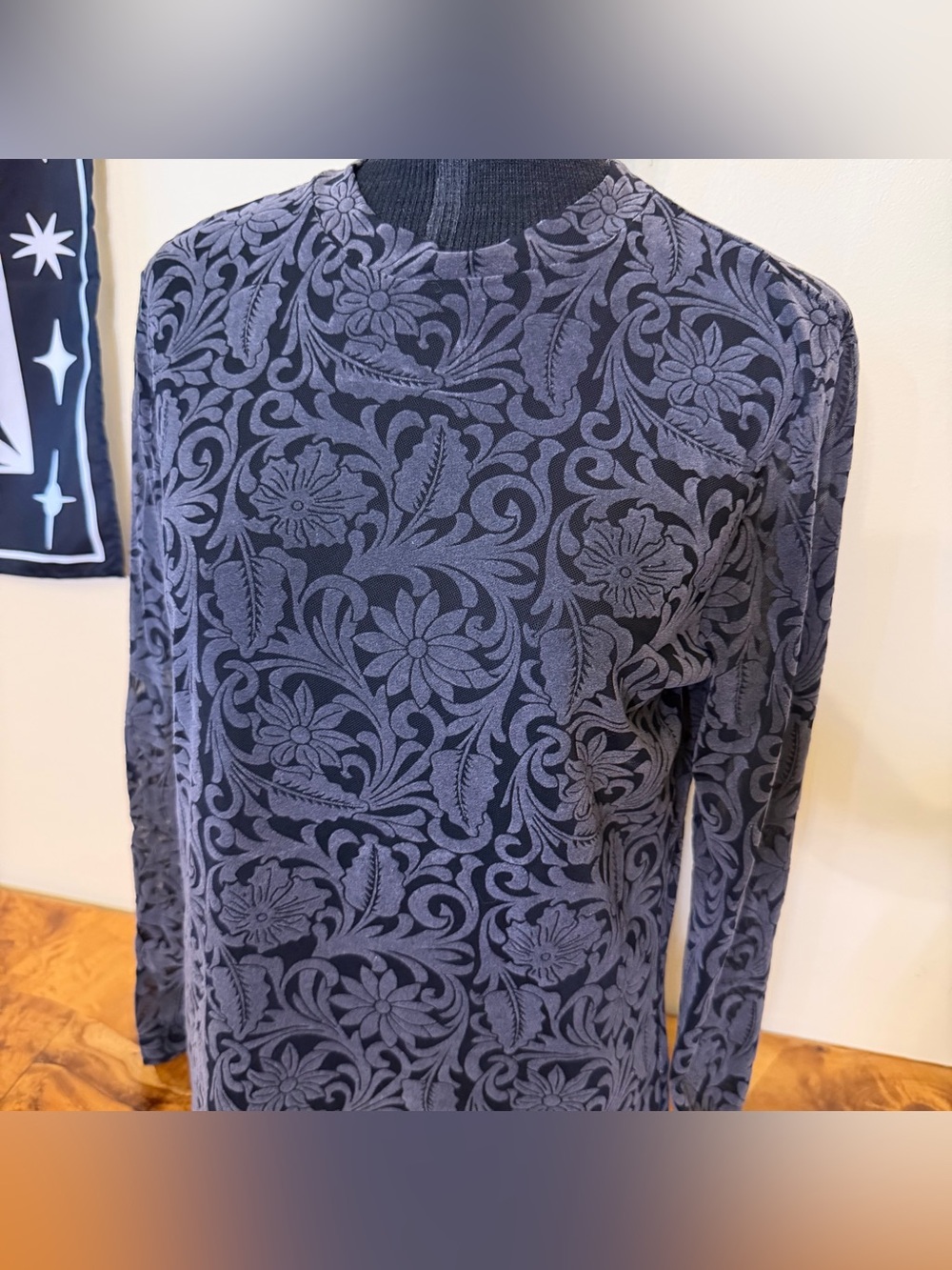 Sheer Velvet Shirt Long Sleeves L Merigold Kiss Goth Alt Whimsigoth Fairy Grunge